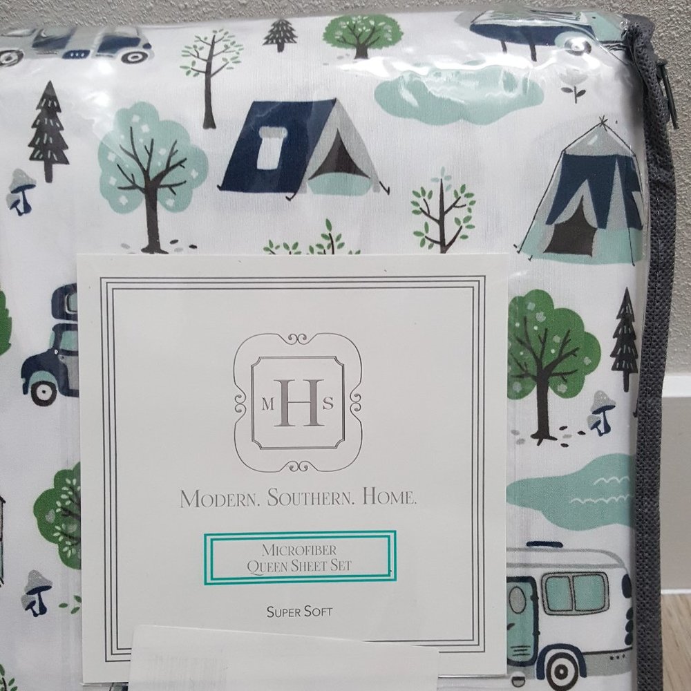 Summer camping microfiber Queen sheet set